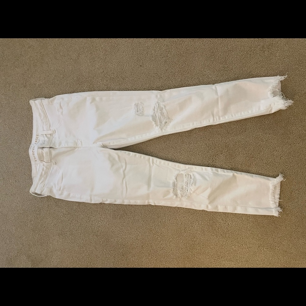 White ripped jeans